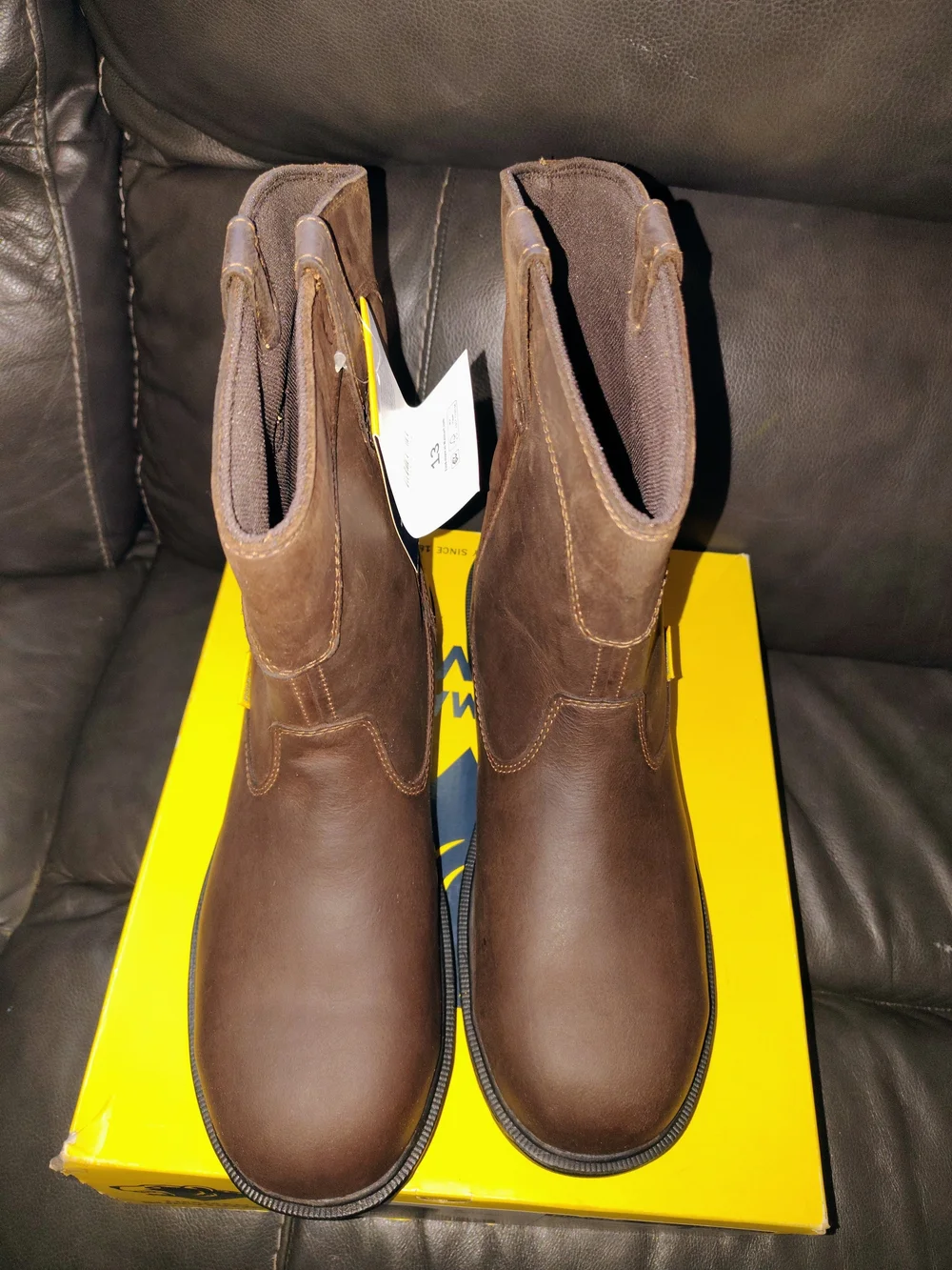 Men's Brown Work Boots - Steel Toe